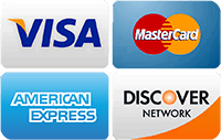 VISA, MasterCard, American Express and Discover